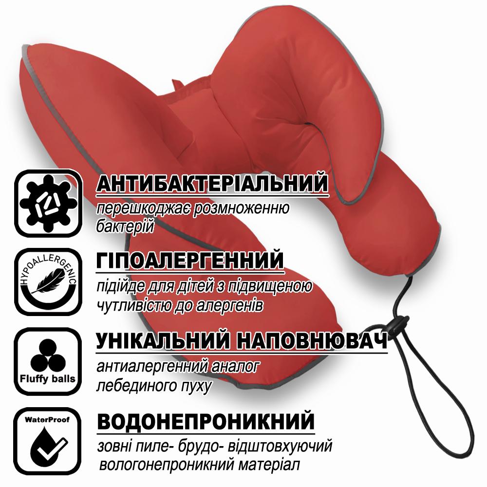 Подушка детская защитная для автокресла/коляски Ontario Baby Travel Classic Pillow Красный (ART-0000638) - фото 6