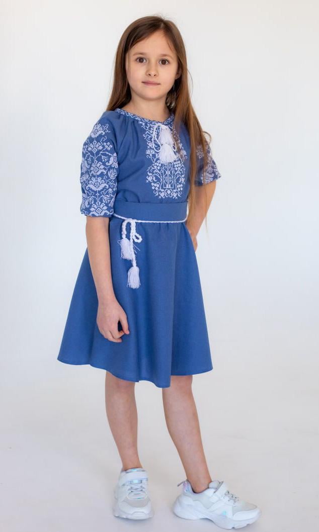 Сукня-вишиванка дитяча Вишиваночка р. 152 Синій (817-7)