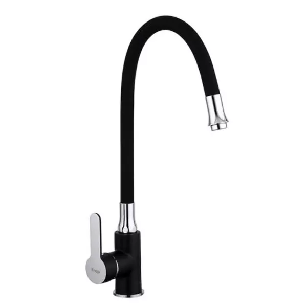 Змішувач для кухні Frap F4042 з гнучким виливом Чорний/Хром