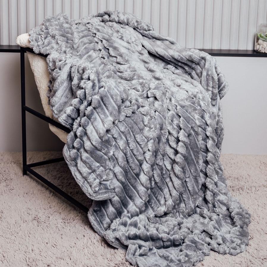 Плед Шарпей Гранде в сумке 2ка Серый 86596