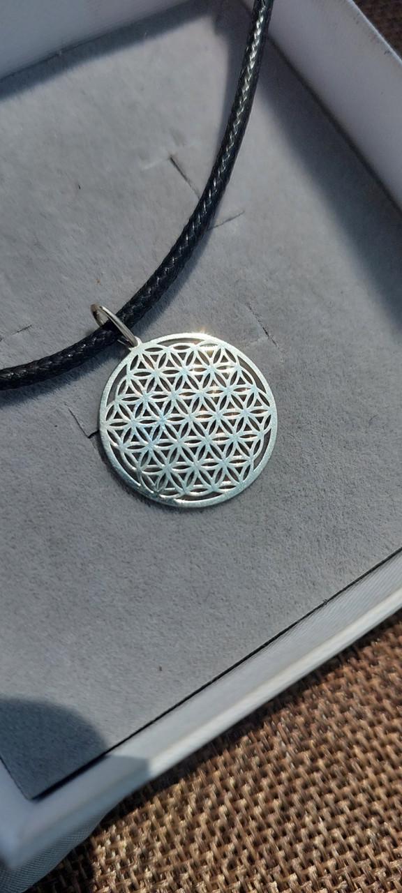 Кулон серебряный 925 пробы медальон Цветок жизни (2762192704) - фото 5
