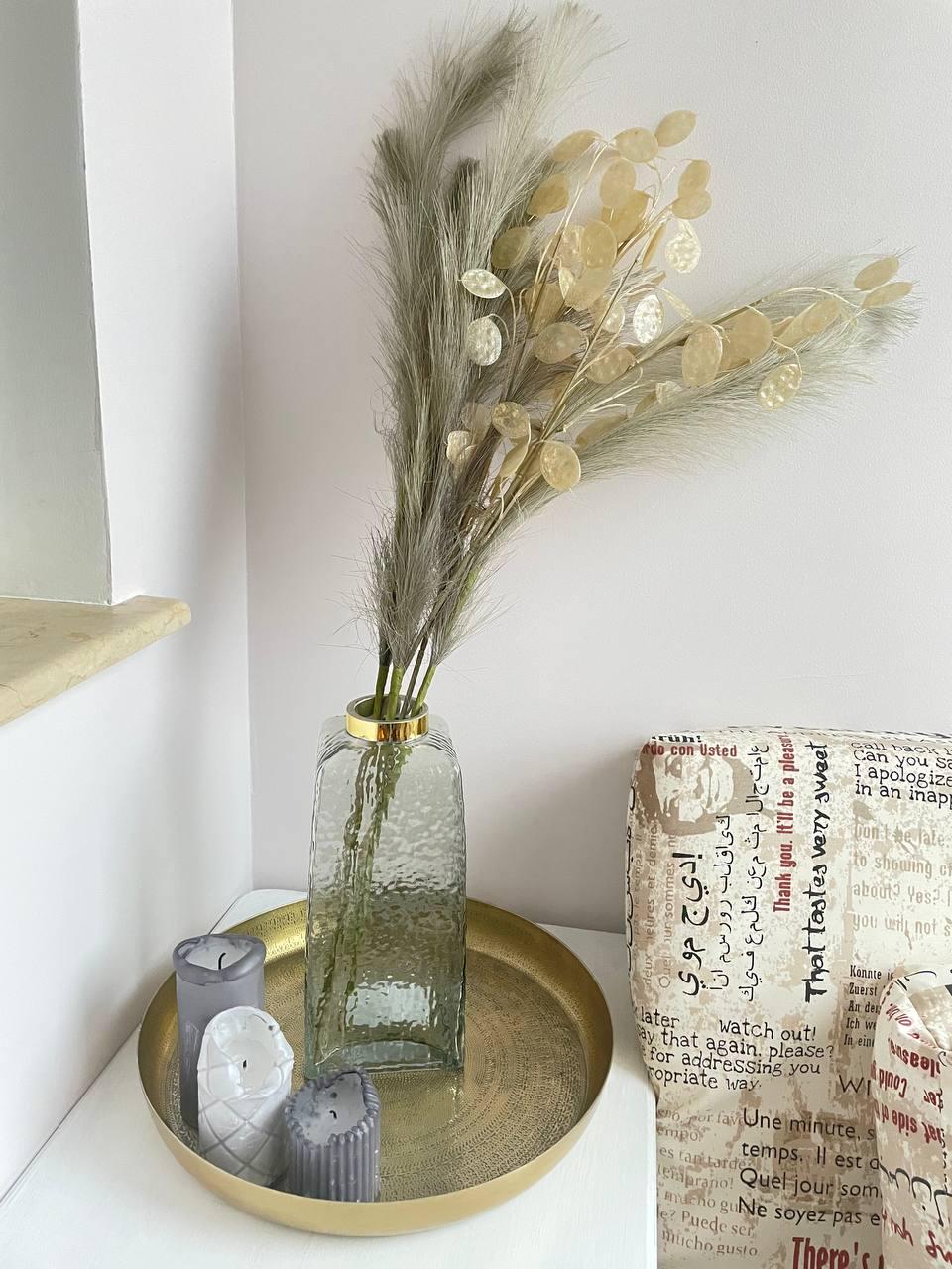 Ваза с золотым горлышком. Прозрачный (AWN-00442) - фото 2 Ваза с золотым горлышком. Прозрачный (AWN-00442) - фото 2