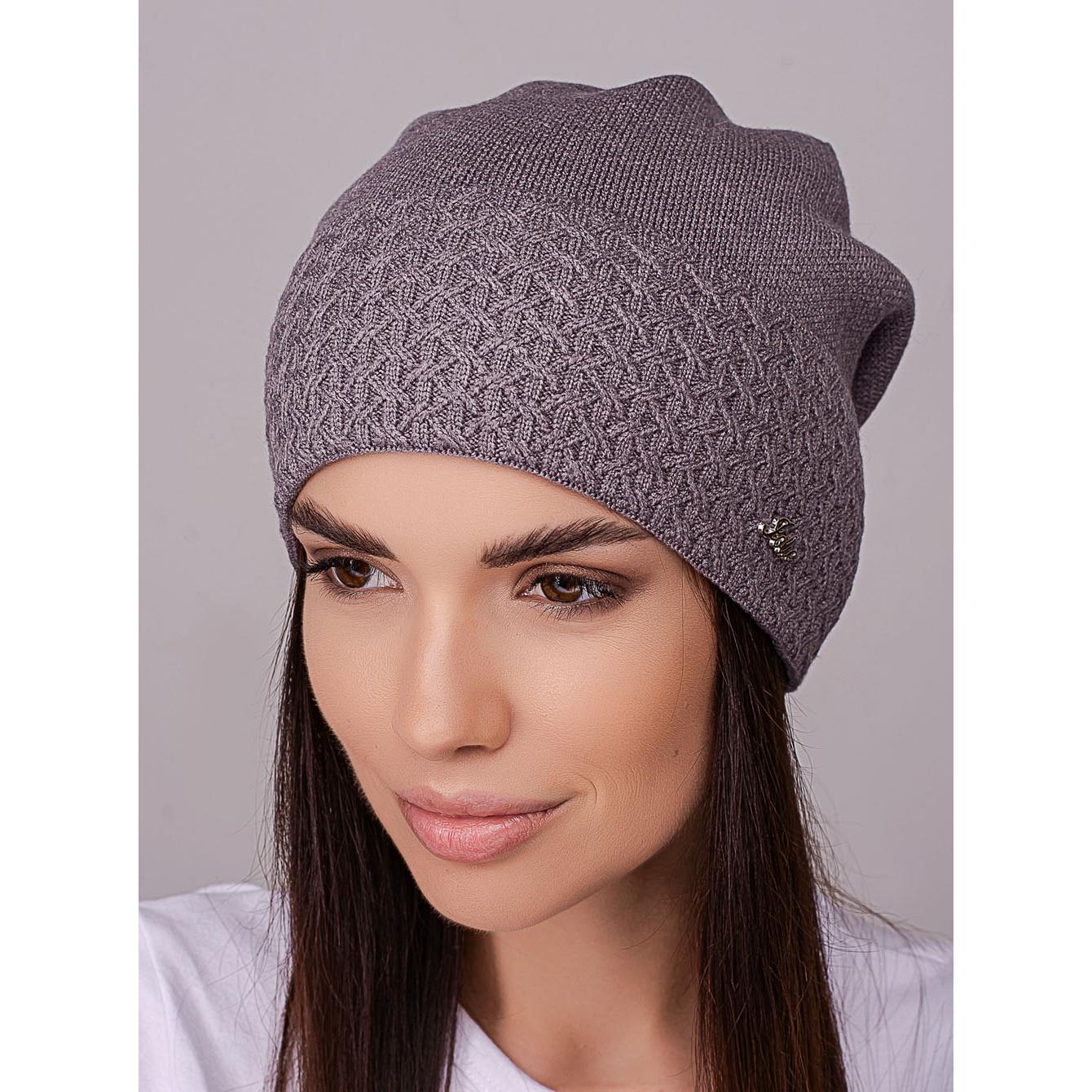 Шапка жіноча Leks ПОЕЗІЯ шерстяна утеплена флісом з візерунком на відвороті ззаді зчіплена one size Хамелеон (258474) - фото 1