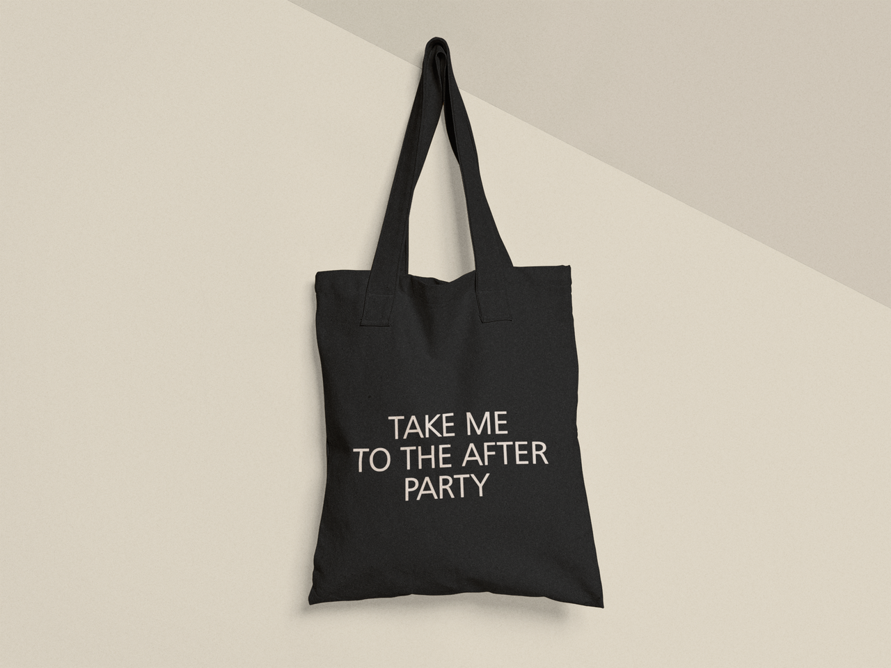 Эко-сумка шоппер с принтом "Take me to the party" 38х40 см Черный (ПН422-Т1)