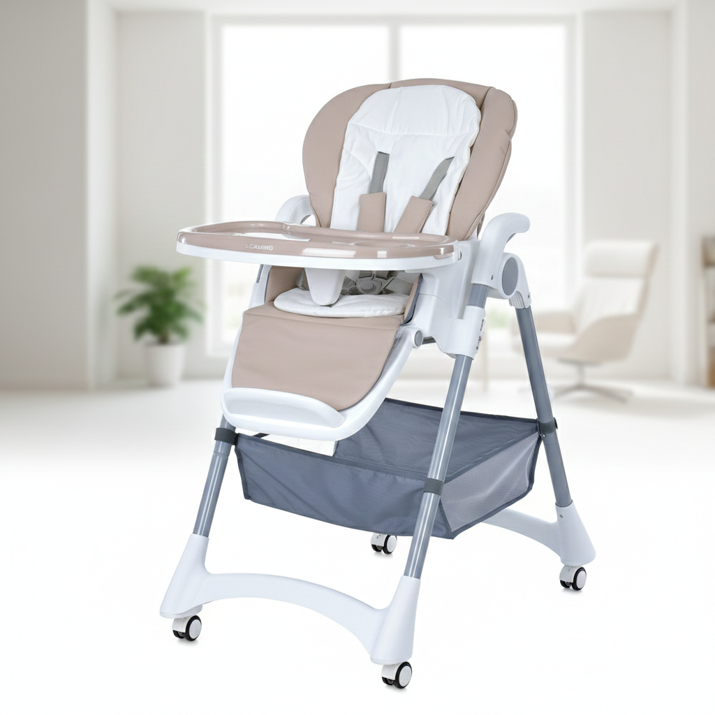 Стільчик для годування El Camino ME 1177 складний зі знімним столиком на коліщатках Beige (2552555237) Стільчик для годування El Camino ME 1177 складний зі знімним столиком на коліщатках Beige (2552555237)