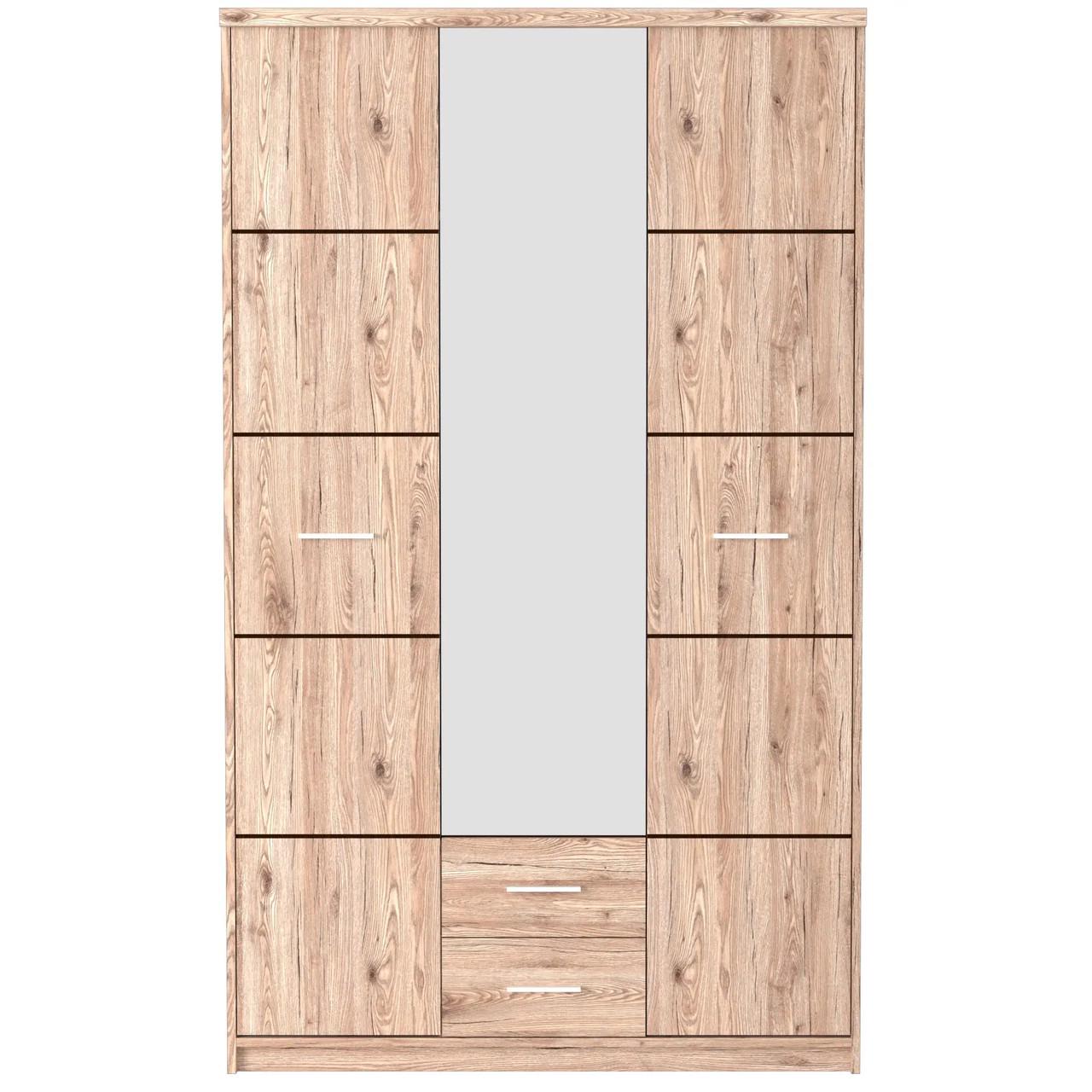 Шкаф распашный с зеркалом Гербор Шанталь SZF3D2S Дуб Санремо светлый (GRB-1458)