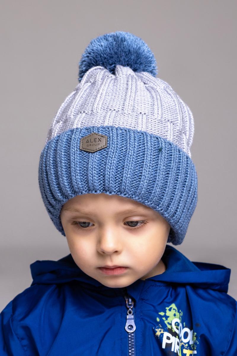 Шапка детская зимняя Alex Лео 48-52 см Голубой