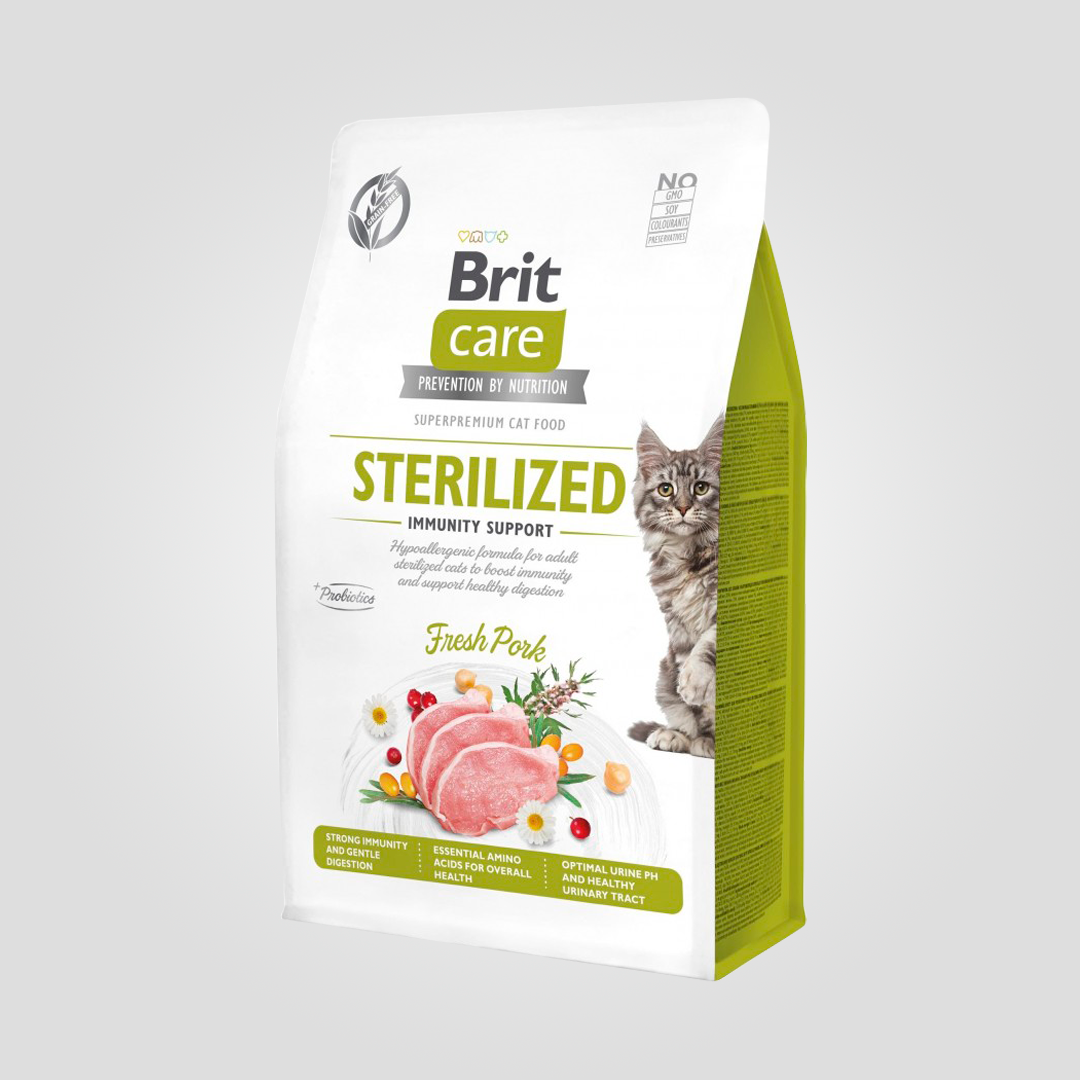 Корм сухий Brit Care Sterilized Immunity Support для стерилізованих кішок зі свининою 400 г (20504380) Корм сухий Brit Care Sterilized Immunity Support для стерилізованих кішок зі свининою 400 г (20504380)