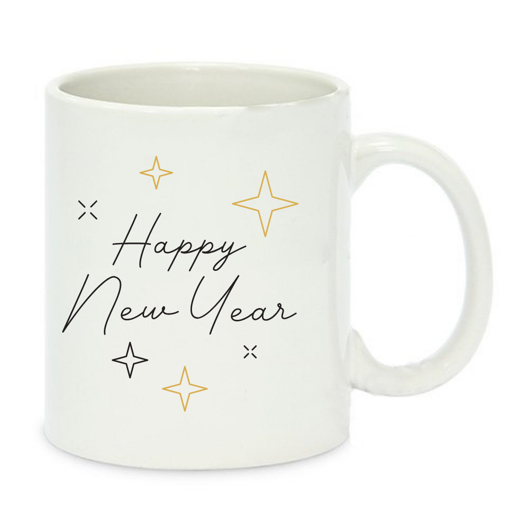 Чашка с принтом Happy New Year 330 мл Белый (001251)