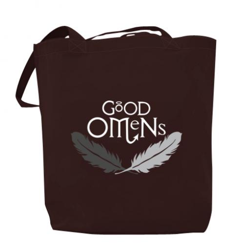 Шопер Good Omens 37х41 см Шоколадний (15498773-12-192231)