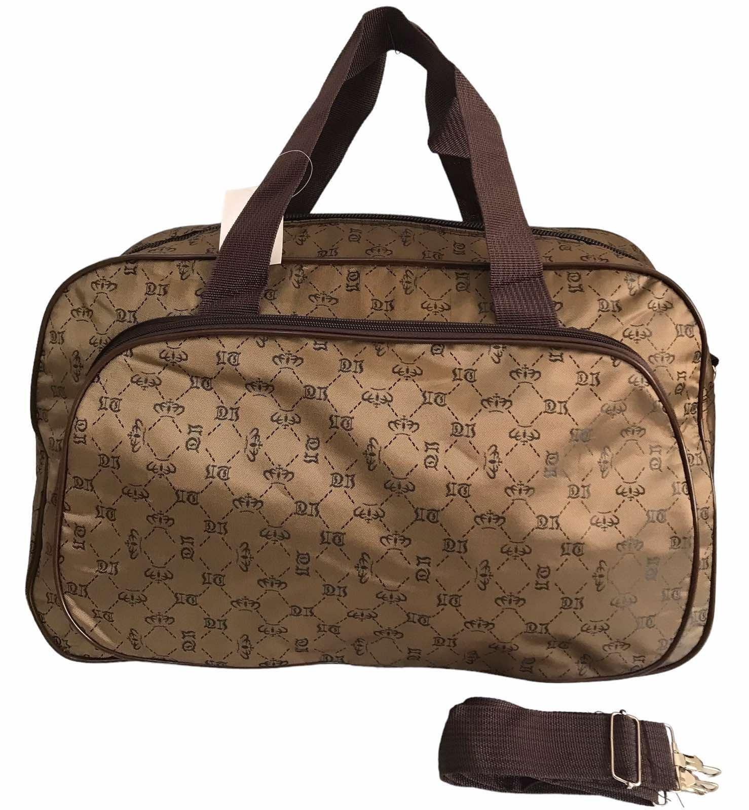 Сумка дорожная ручная кладь с длинным ремнем через плечо Коричневый (41213)