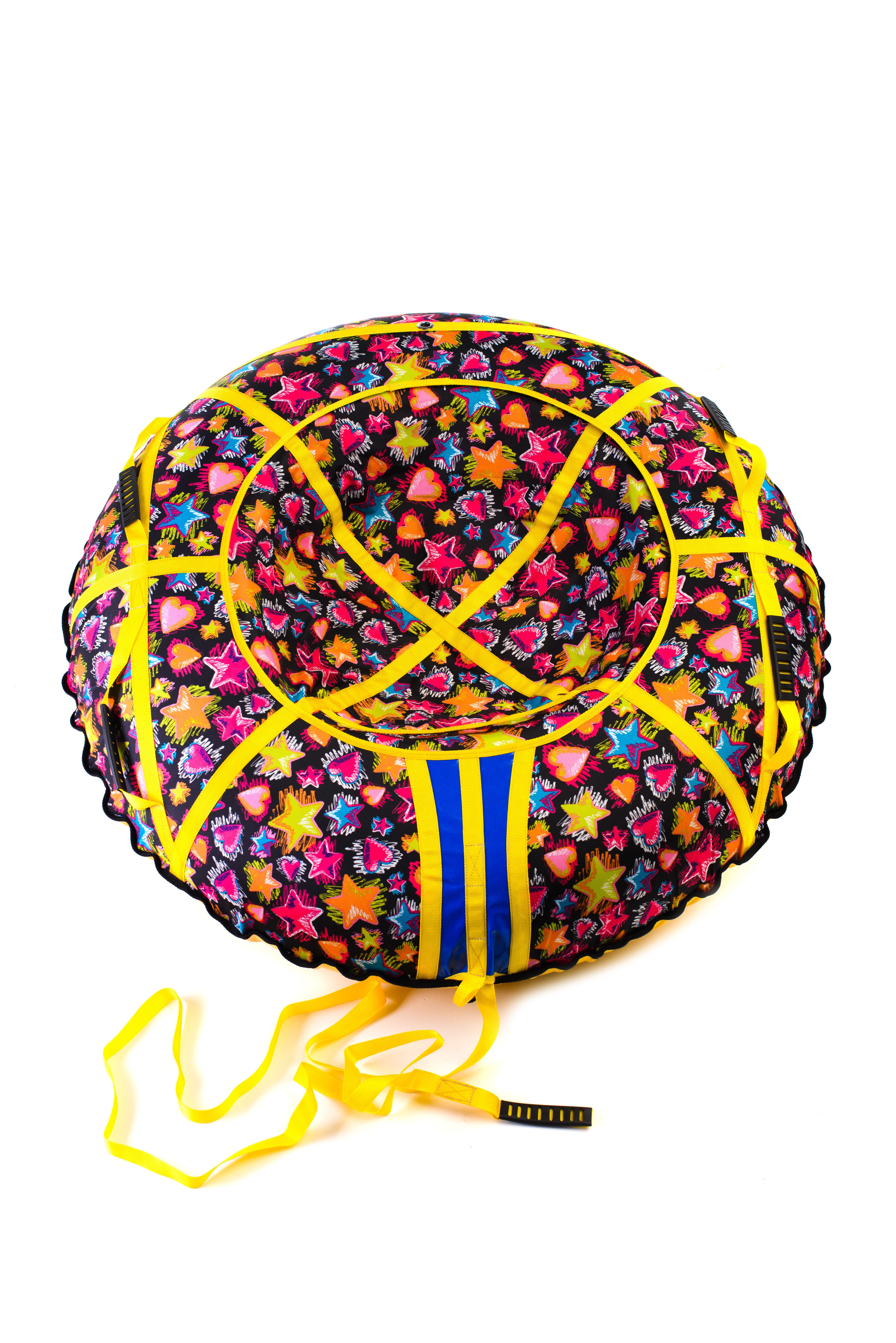 Надувні санки-ватрушка Kospa 100 cм Зірки/Жовтий (1093)