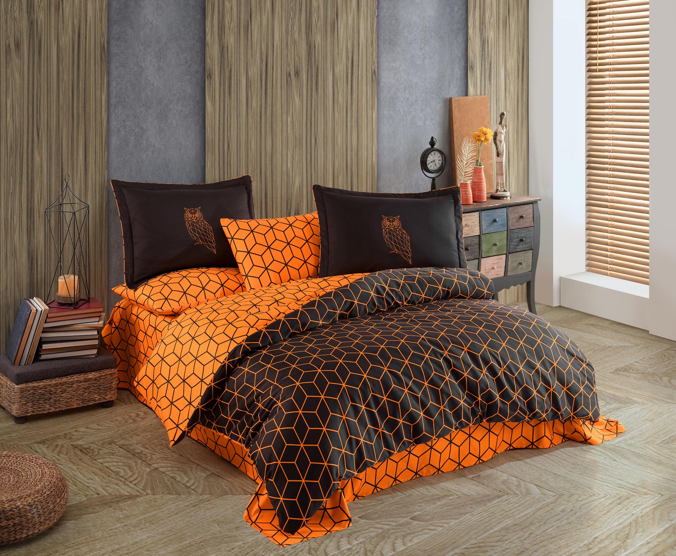 Комплект постільної білизни Hobby Exclusive Sateen Optimum 200х220/4х50х70 Коричневий (8698499167933)