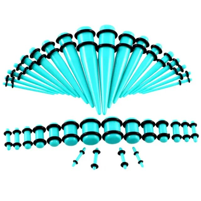 Плаги и растяжки конусные для тоннелей в уши 18 пар 36 шт. Бирюзовый (13079284)