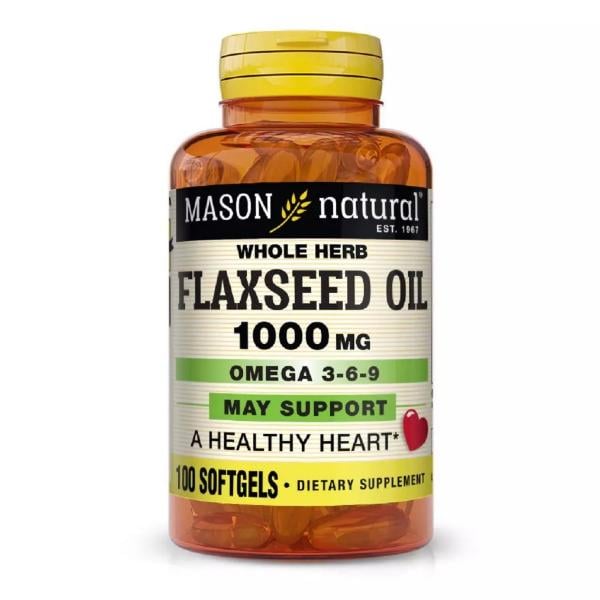 Натуральная добавка с омегой 3-6-9 Mason Natural Flax Seed Oil 1000 мг Omega 3-6-9 100 капс. (000021107) Натуральная добавка с омегой 3-6-9 Mason Natural Flax Seed Oil 1000 мг Omega 3-6-9 100 капс. (000021107)