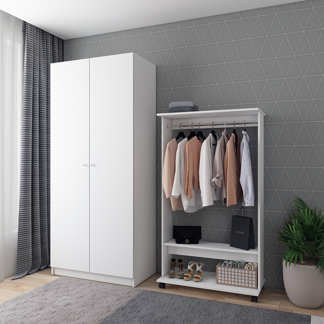 Шафа Doros Promo з полицями 90х48х204 см Білий (42005100) - фото 5