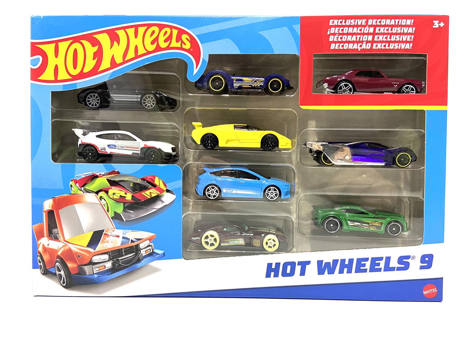 Набор машинок Mattel Hot Wheels Вид 2 в подарочной упаковке 9 шт. (X6999)