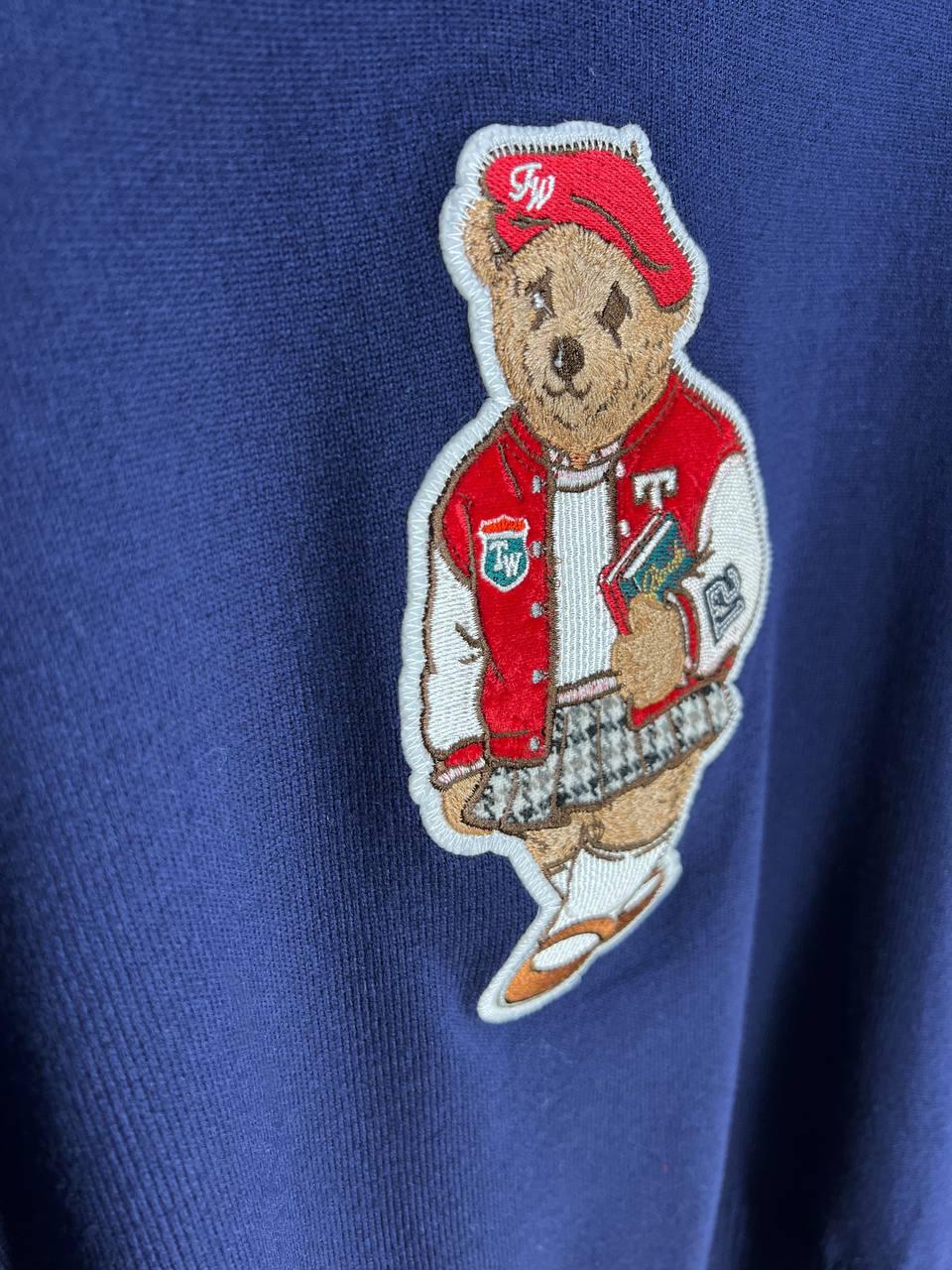 Светр жіночий A-N 2609 базовий тонкий Ведмедик середня довжина OS Червоний/Темно-синій (3737) - фото 2