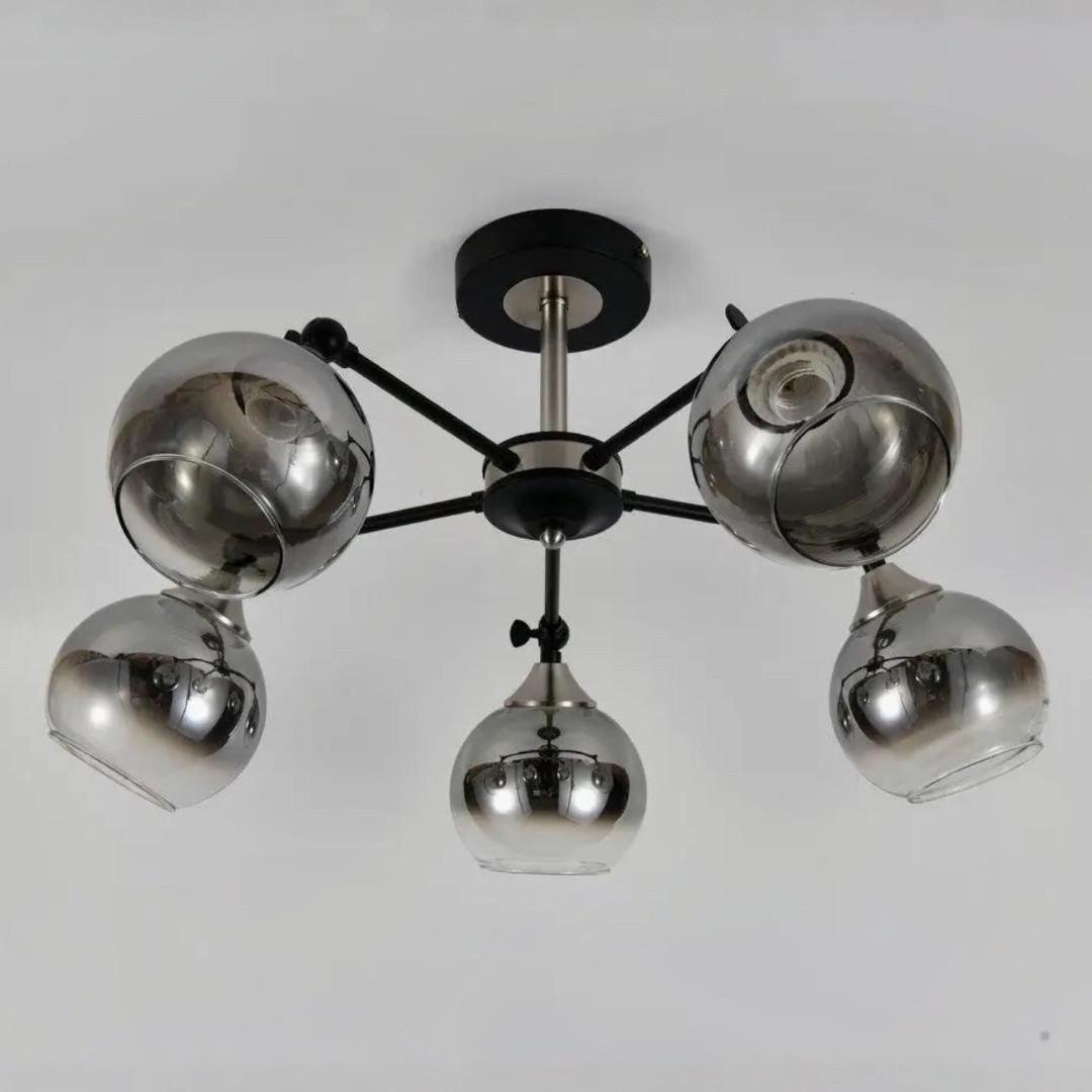 Люстра Sirius на пять круглых плафонов под лампу Е27 Черный (DW018-5 BK)