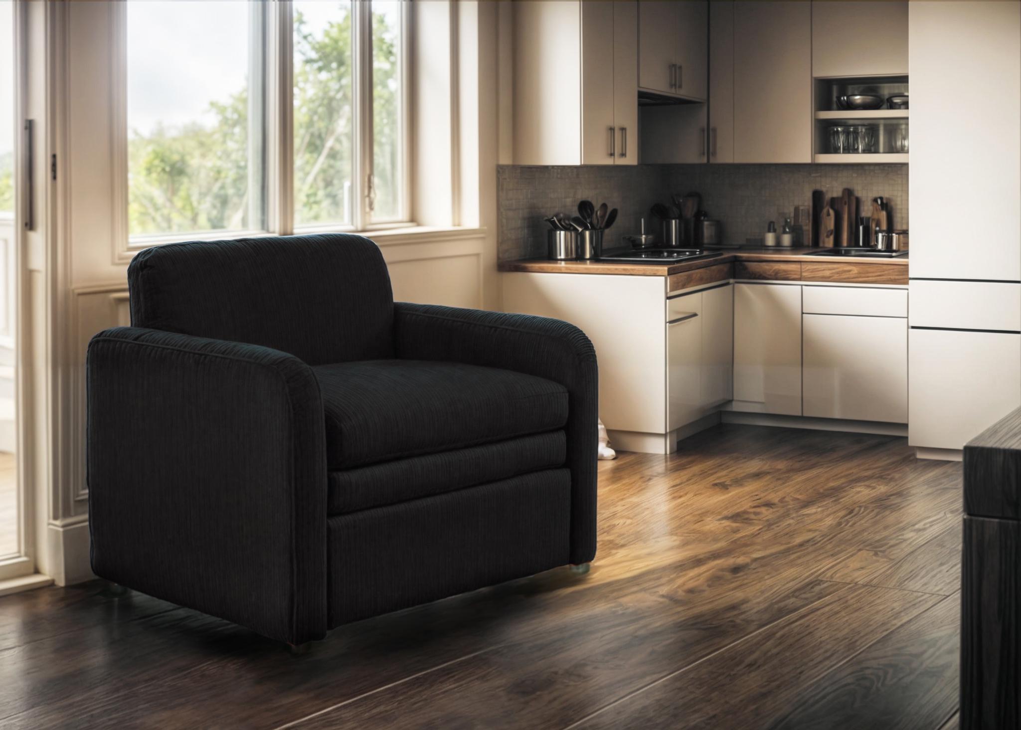 Диван для вітальні Tobi Sho Юніор-1.4 розкладний м'який велюр 1580х800х800 мм Magic Grafite - фото 5