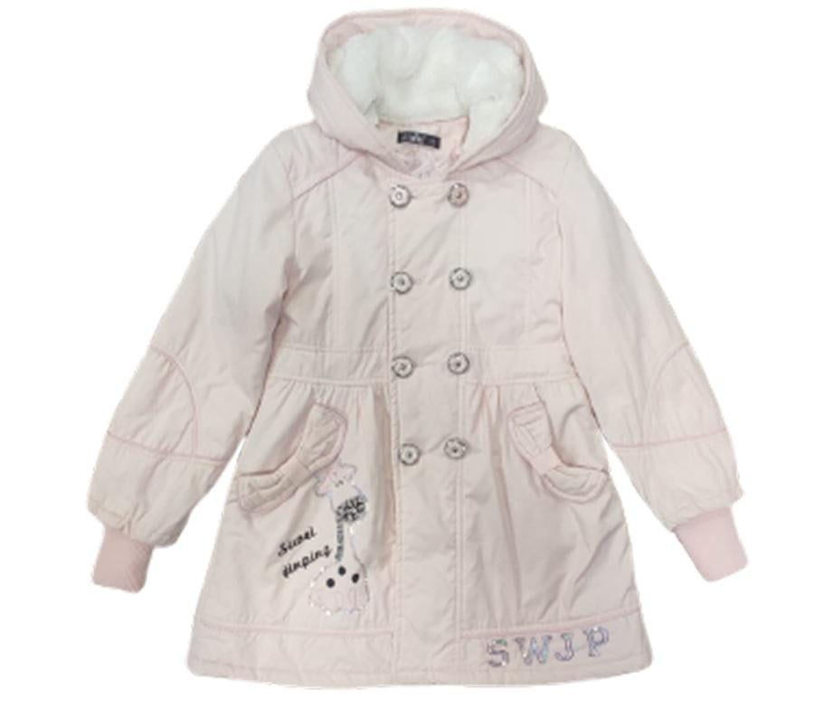 Пальто для девочки Siwei 01 легкий синтепон 140 см Пудровый (97302_140)