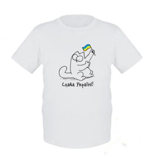Футболка детская Кот "Слава Україні!" 116 см Белый (216658-1-35969-XS)