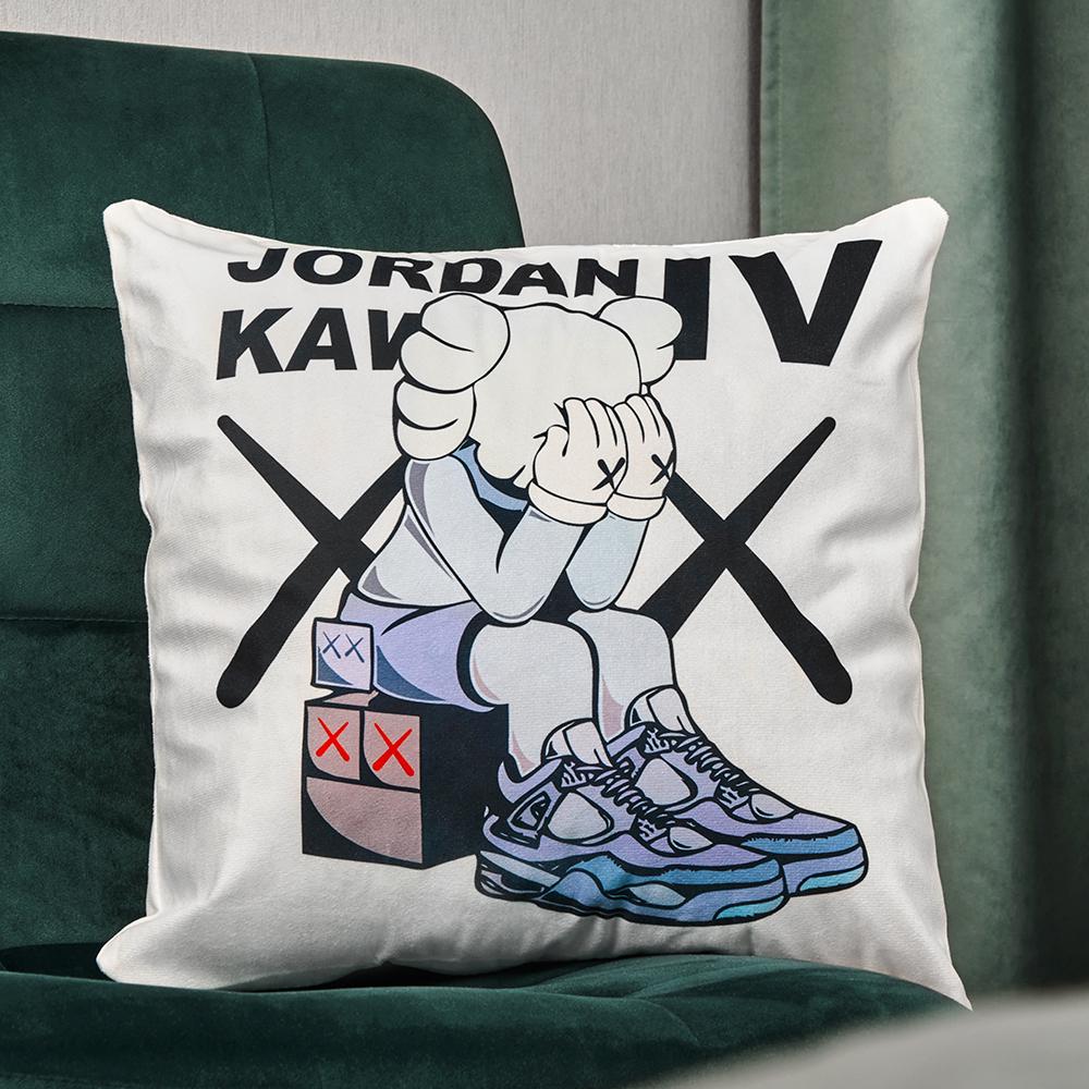 Подушка декоративная Kaws Jordan 40x40 см Белый (kaws002)