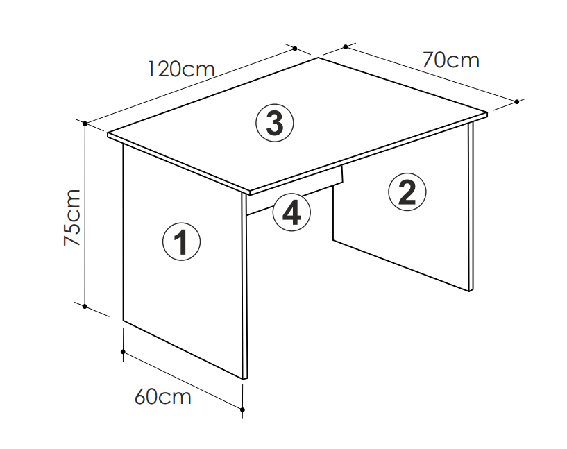 Стол письменный универсальный 120x70x75 см Белый (OM-02 white) - фото 2