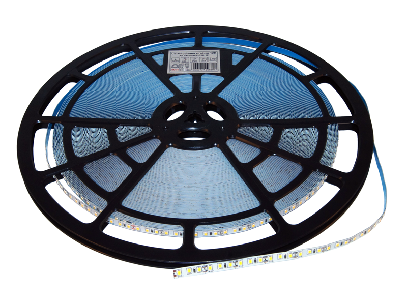 Светодиодная лента AVT 3528 120 LED 8 мм 12 В 9,6 Вт/м IP20 двойная плата Белый теплый (5296)