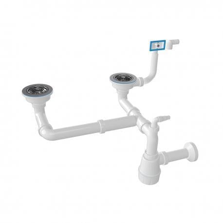 Сифон для кухонной мойки двойной Nova 1194N (18220)
