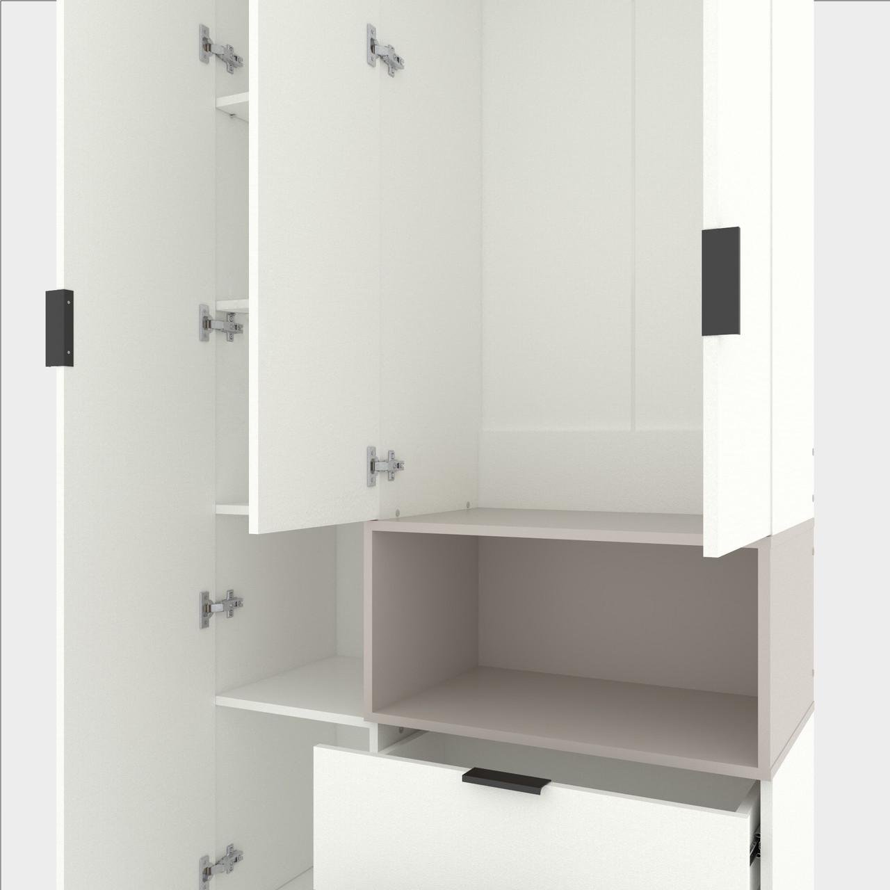 Шкаф Metkas Home A002R ЛДСП 1000x420x2300 мм Белый Снег/Кашемир - фото 4