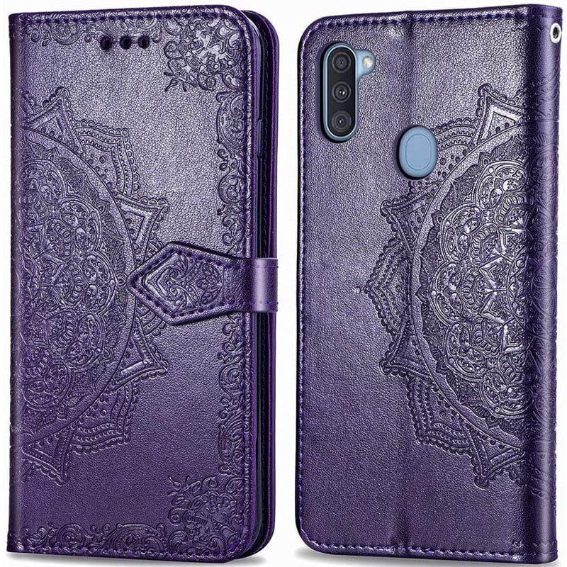 Кожаный чехол (книжка) Art Case с визитницей для Samsung Galaxy A11 / M11 Фиолетовый - фото 3