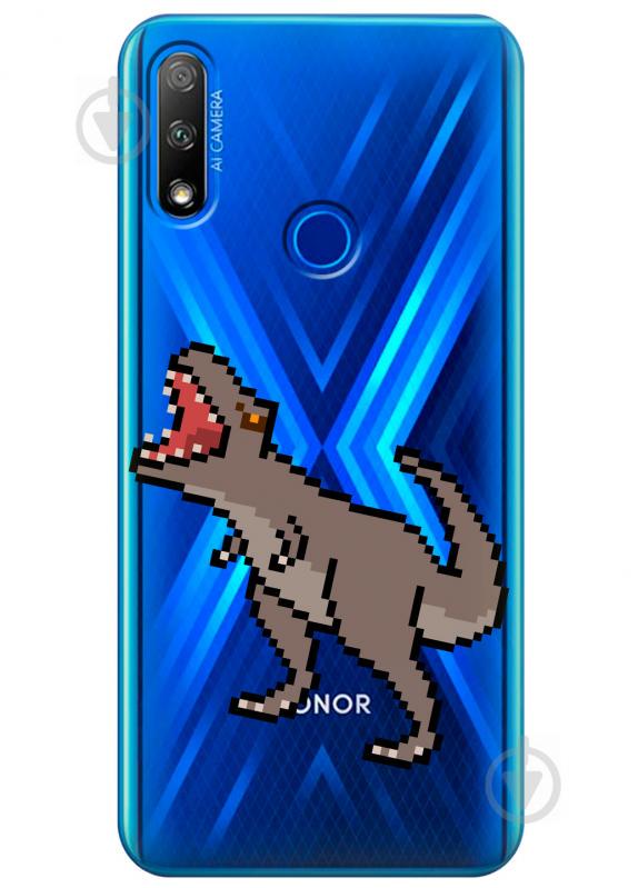 Прозрачный силиконовый чехол iSwag для Huawei Honor 9X с рисунком - Пикселький динозавр (KS2725) Прозрачный силиконовый чехол iSwag для Huawei Honor 9X с рисунком - Пикселький динозавр (KS2725)
