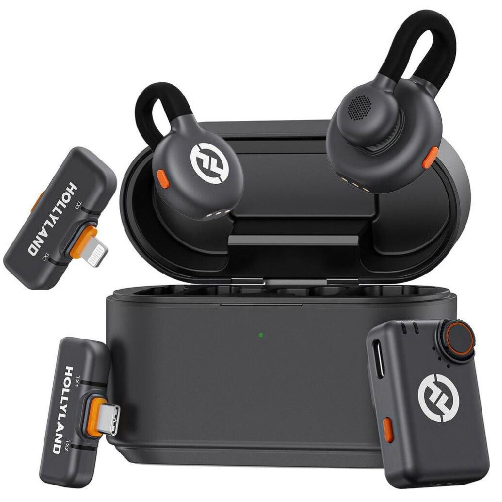 Микрофон петличный Hollyland LARK M2S Ultimate Combo для iPhone/Android/видеокамеры с зарядным кейсом профессиональный 2 шт. (52011)