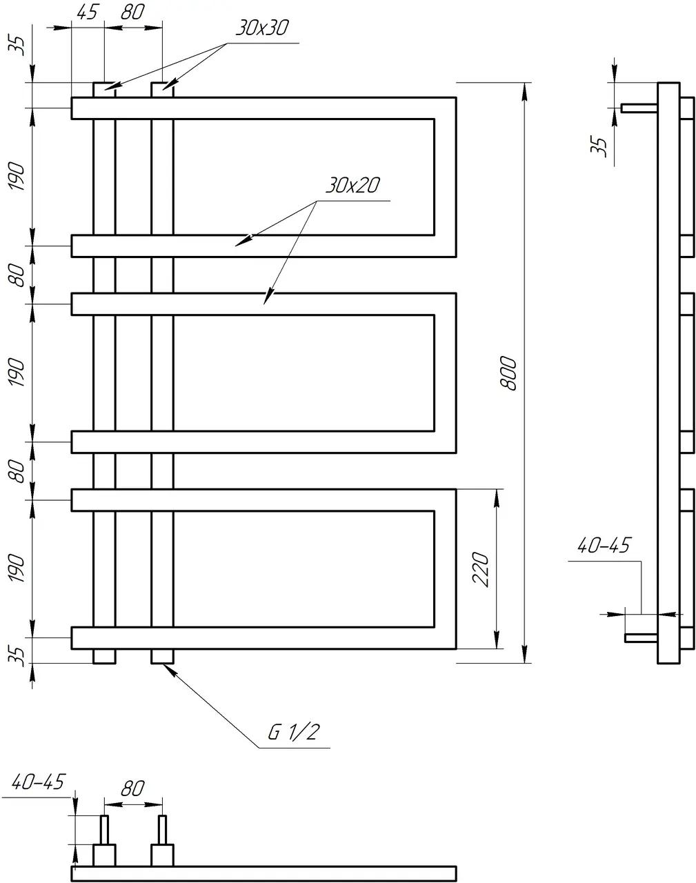 Полотенцесушитель S-Mix Enzo 800х530 мм Черный (6bb88bb7) - фото 2 Полотенцесушитель S-Mix Enzo 800х530 мм Черный (6bb88bb7) - фото 2