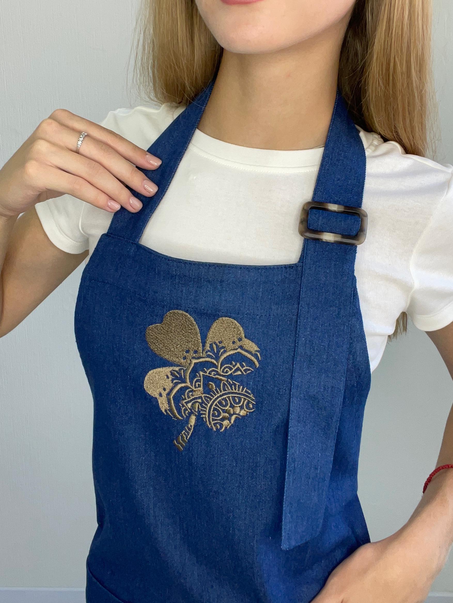 Фартук джинсовый с вышивкой Clever (30087291) - фото 2 Фартук джинсовый с вышивкой Clever (30087291) - фото 2