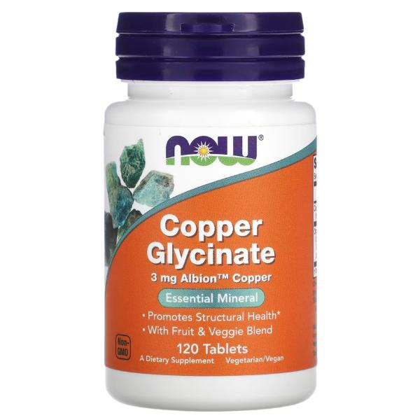 Микроэлемент Медь Now Foods Copper Glycinate 3 мг 120 таб. (000025214) Микроэлемент Медь Now Foods Copper Glycinate 3 мг 120 таб. (000025214)