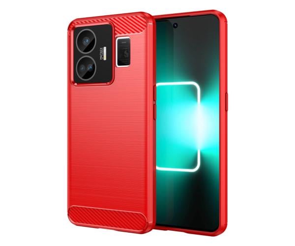 Чехол накладка Polished Carbon для Realme GT3 / GT Neo 5 Красный Чехол накладка Polished Carbon для Realme GT3 / GT Neo 5 Красный