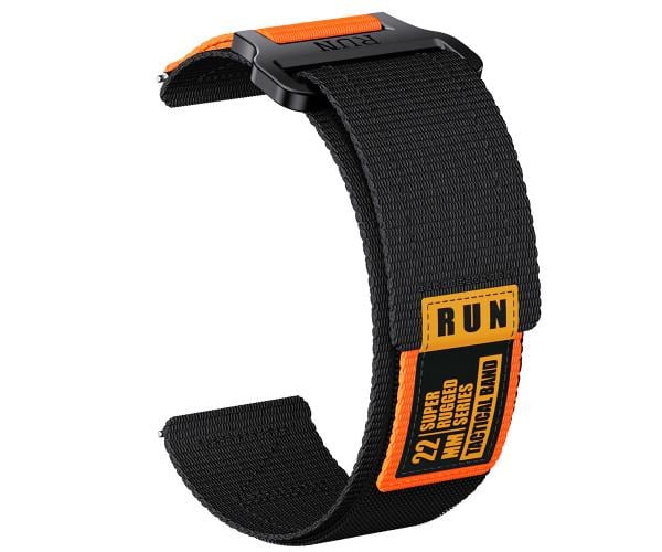 Ремешок Nylon Run для смарт-часов Amazfit Active Max с универсальным креплением 22 мм Оранжево-черный