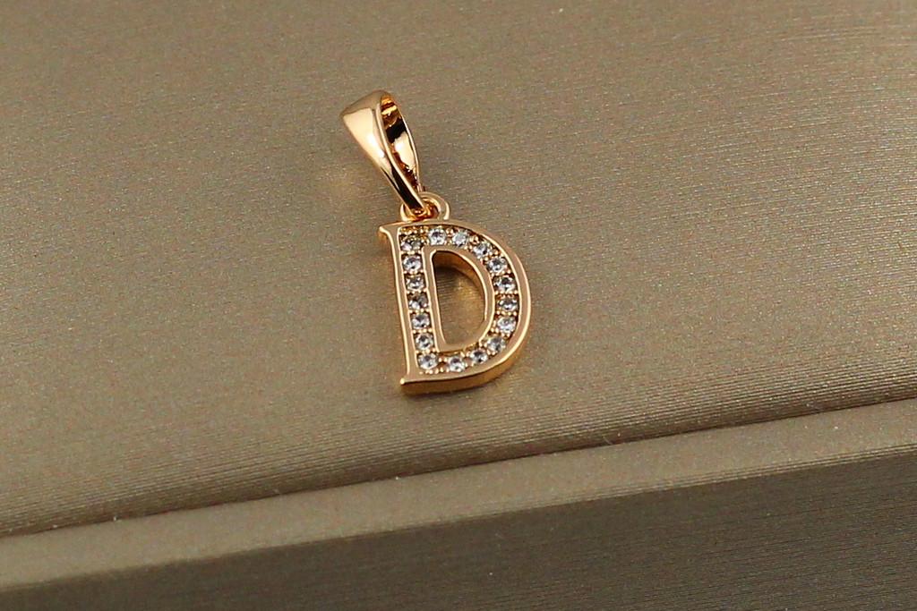 Кулон Xuping Jewelry Буква D 1,2 см Золотистый