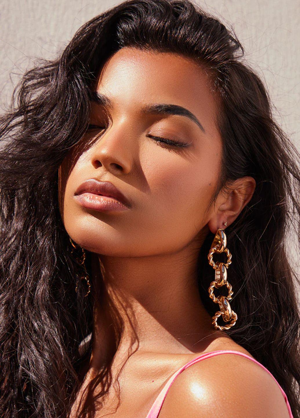 Серьги женские цепи длинные Pretty Little Thing Золотистый (12335)