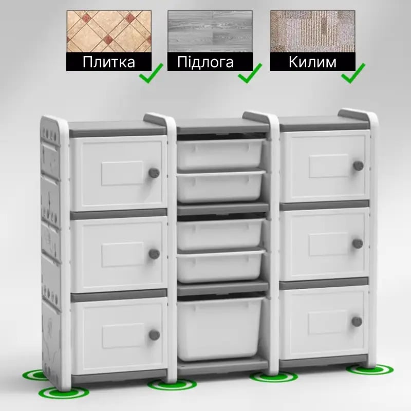 Органайзер для игрушек Lumpurini Lunetta с контейнерами 3 яруса 140x32x93 см (6bb89e0a) - фото 10