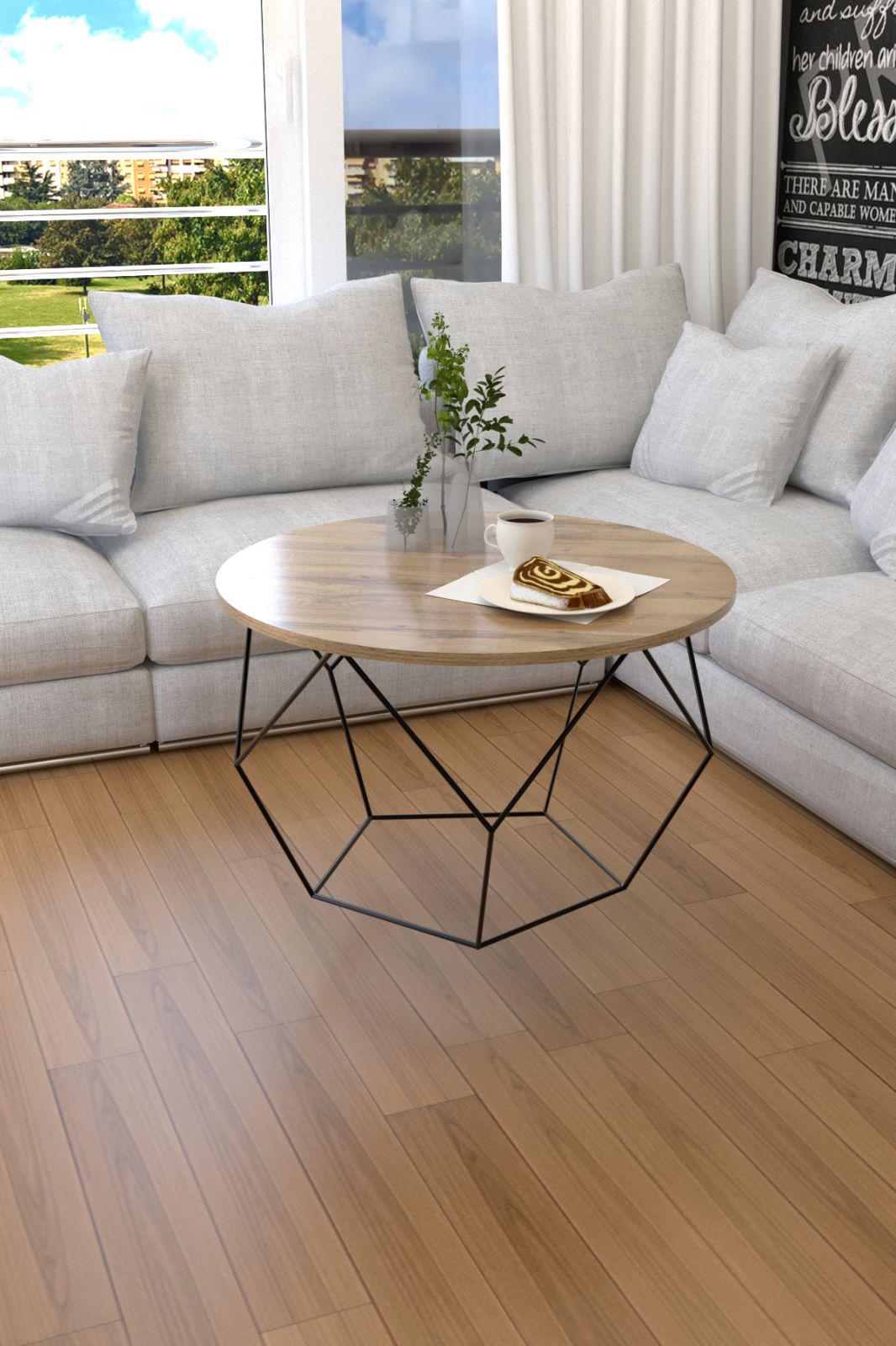 Столик кавовий EcoLoft IN-2560 в стилі лофт 86х86х45 см (26354603)