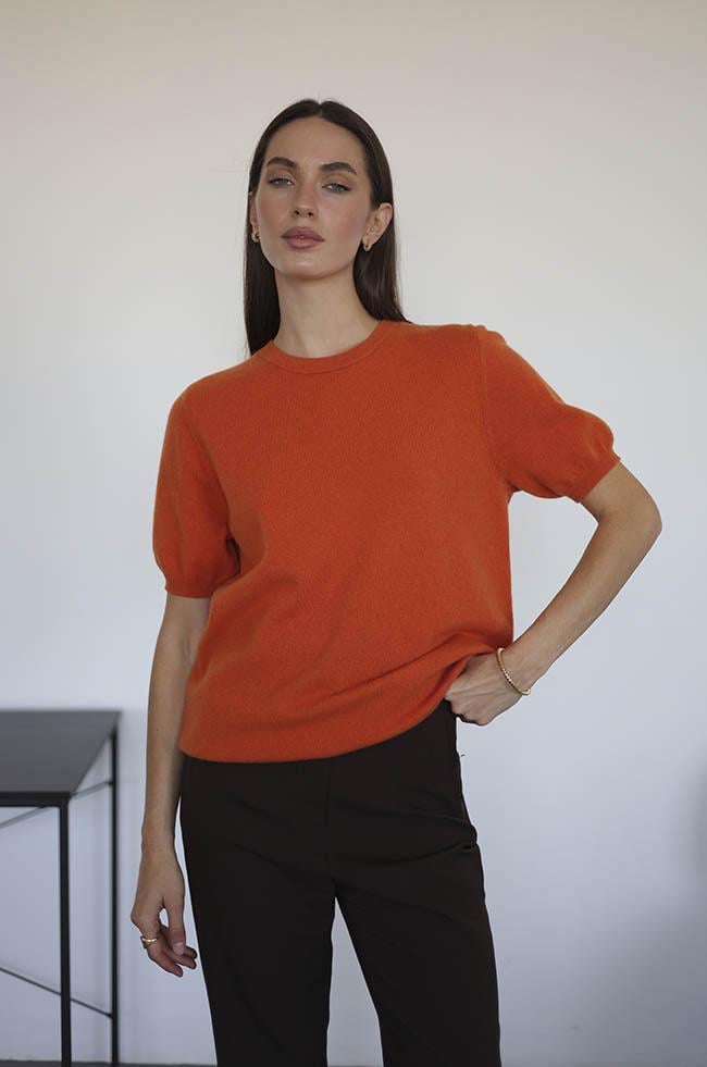 Светр Lipar 2965 вовняний з короткими рукавами р. 44-48 Помаранчевий (161877462)