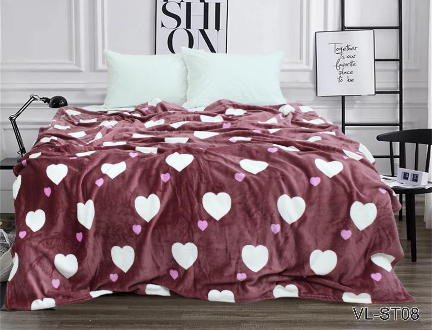 Плед велсофт микрофибра 200х220 см (VL-ST08)