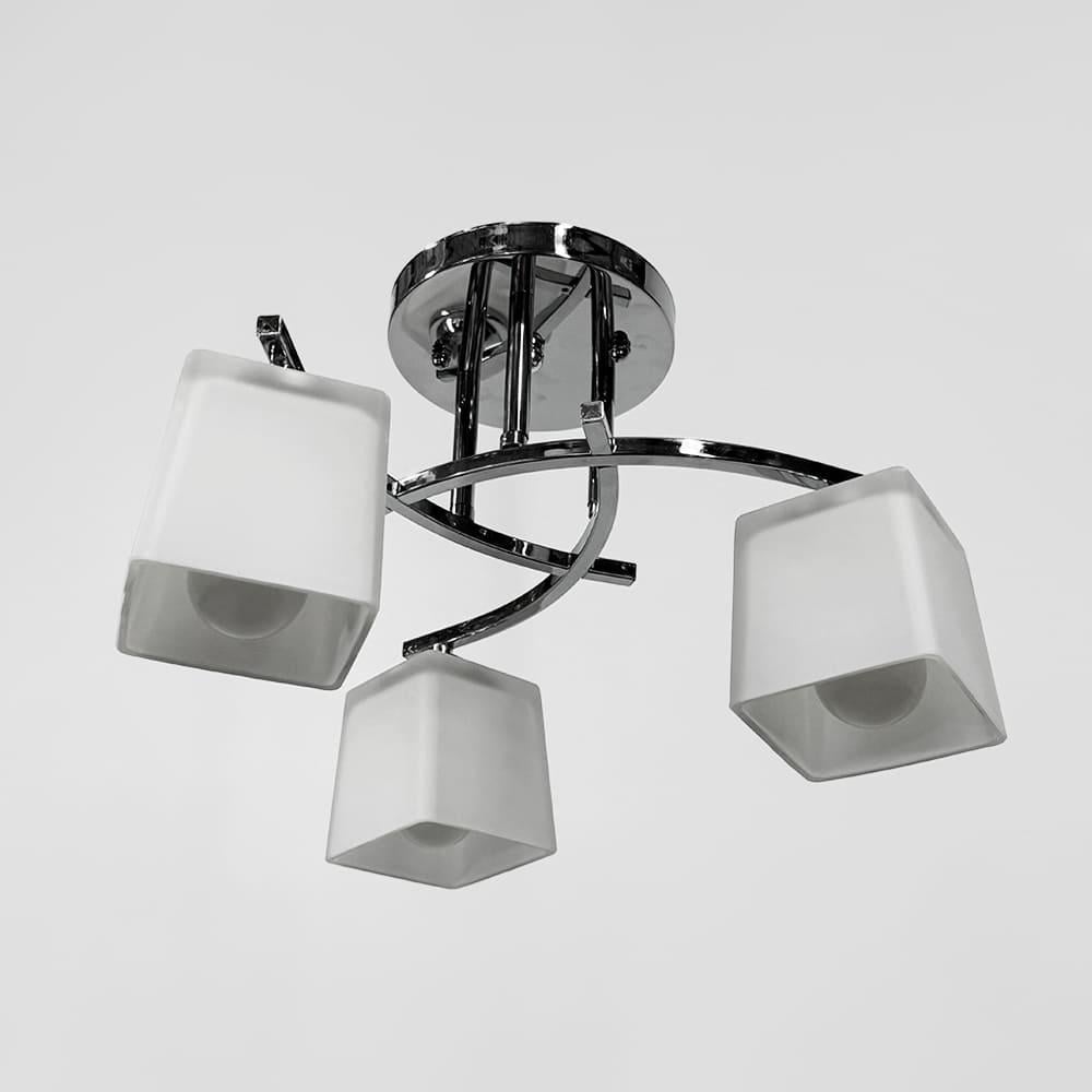 Люстра стельова Light House LNF-17531/3B CH з білим матовим плафоном Хром
