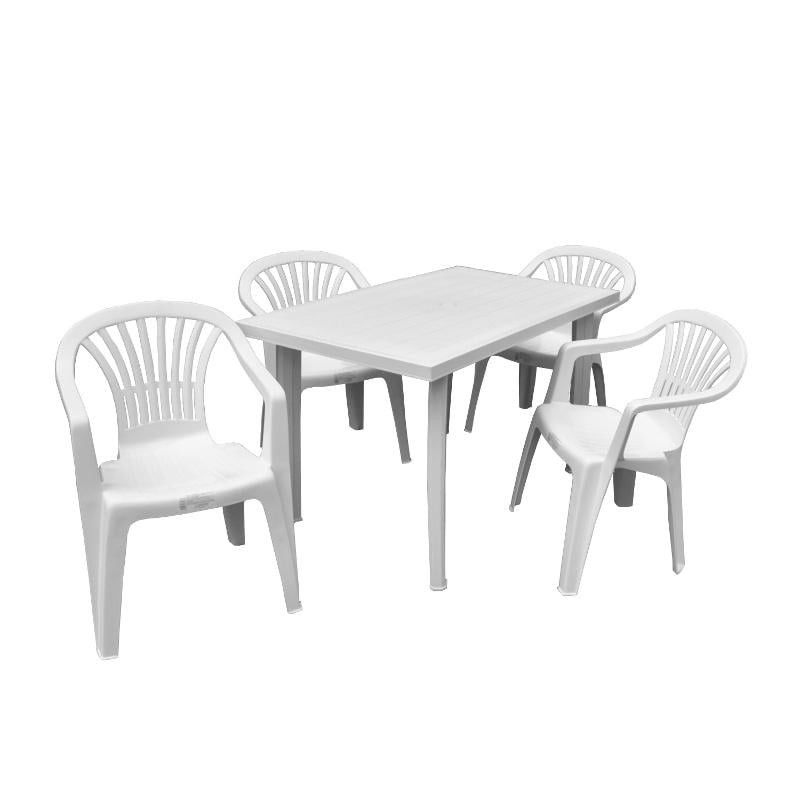 Набір садових меблів Progarden стіл VELO та 4 крісла Білий (595)