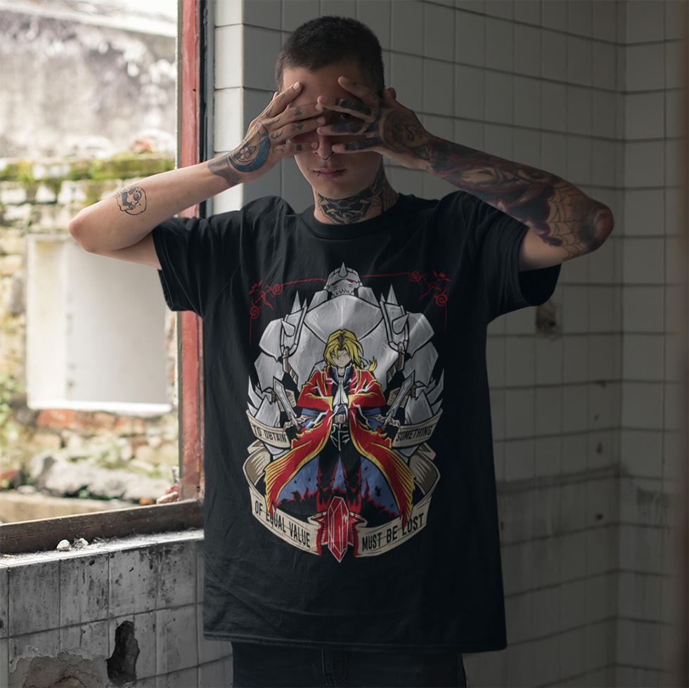 Футболка унисекс Fullmetal Alchemist Edward Elric 2XL Черный (00000010178)