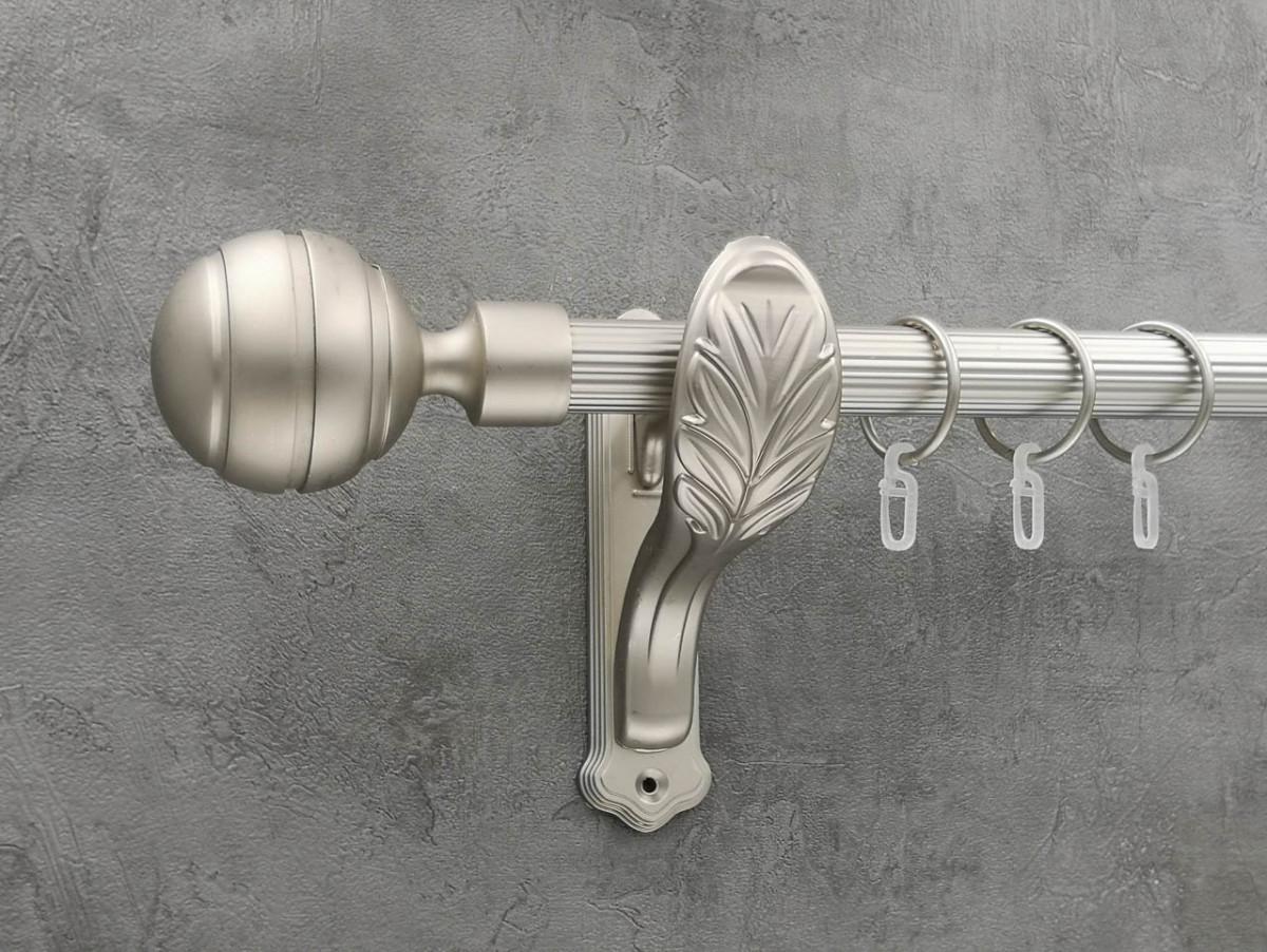 Карниз Quadrum EM235 рифлена штанга одинарний ретро 25 мм 160 см Сатин (272286746)