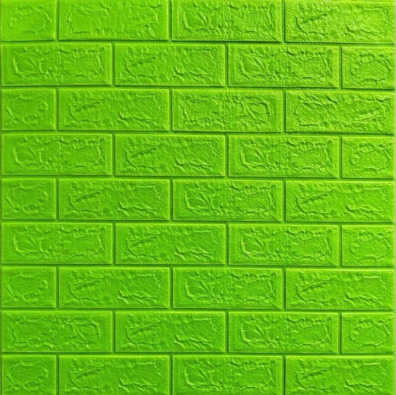 Панели самоклеющиеся 3D Sticker Wall звукоизоляционные 700x770x5 мм кирпич Зеленый